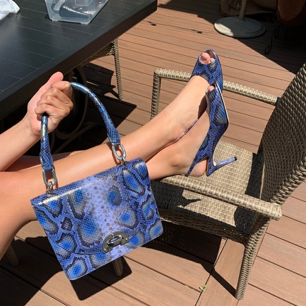 Stuart Weitzman Blue Snakeskin heels